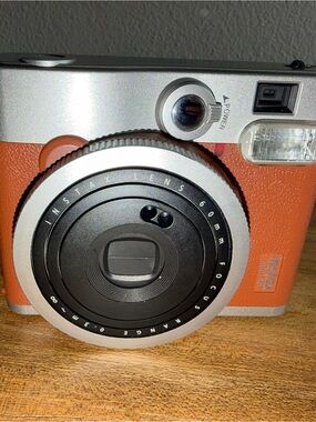 Fujifilm Instax Mini 90 Instant Camera in Orange and Silver